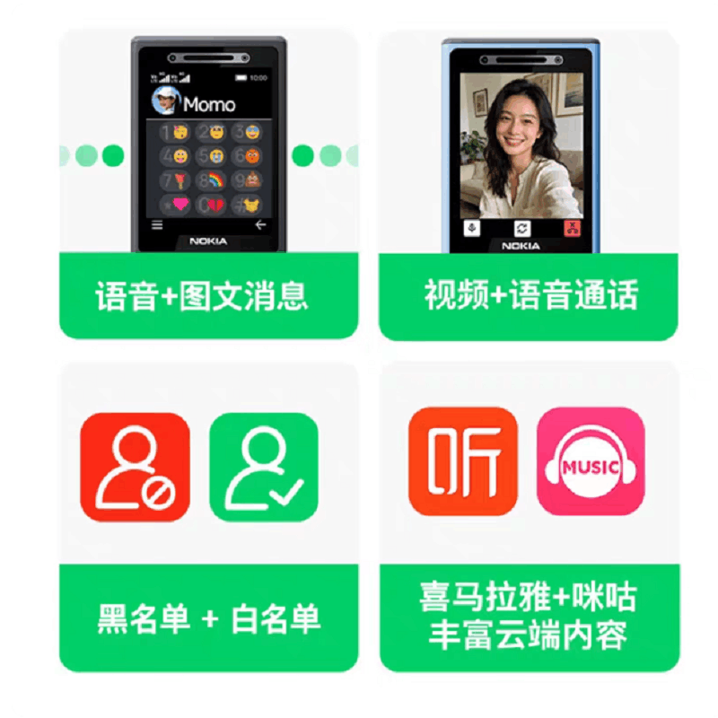 2026新款诺基亚品质HMD200 黑色 可语音视频微聊按键学生老人手机4G全网通诺基亚200全网通广电4G5G卡通用电子围栏直板按键功能机不支持WIFI 简配图片