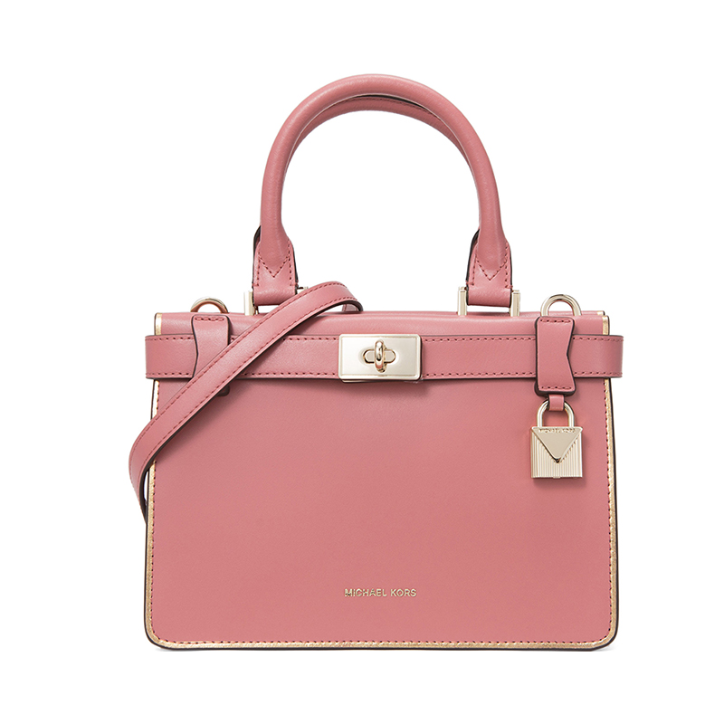 Michael Kors/迈克·科尔斯女士TATIANA系列玫瑰粉牛皮手提单肩包30H8TT0S5K622高端女士单肩包