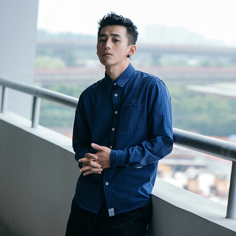 梵克公牛时尚2021年秋季免烫白色衬衫男长袖 潮港风青年宽松棉衬衣