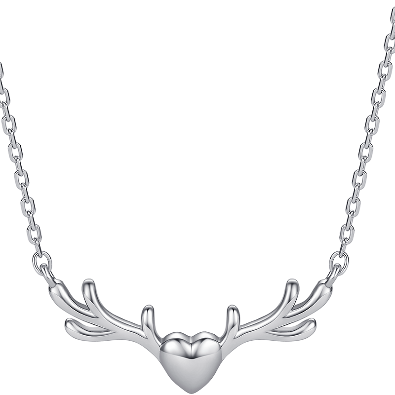 周大生银饰项链女s925银小鹿套链一路有你锁骨链送礼物视频