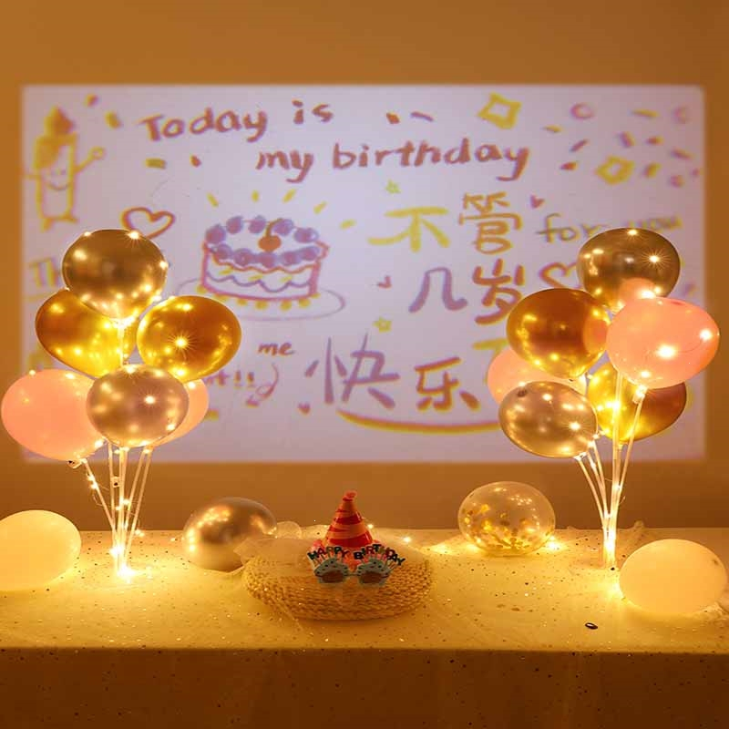小红书同款生日快乐投影氛围灯背景装饰儿童周岁场景布置男女孩