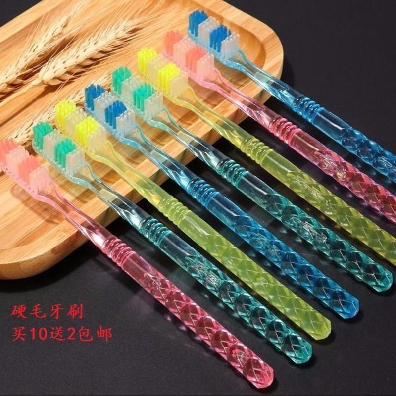 成人硬毛牙刷美白牙刷 圆柄硬毛 买5送1