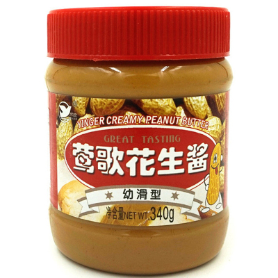 莺歌花生酱幼滑型340g /罐装国产食品调味品酱料花生酱巧克力酱火锅调味料蘸料 凉菜拌酱 烘焙原料拌面酱