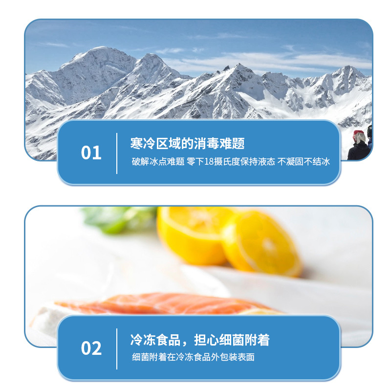 海纳斯(HANASS)消毒护理低温季铵盐复合消毒液2.5L桶装(-18℃)大容量冷链冷库运输车辆食品杀菌消毒不结冰