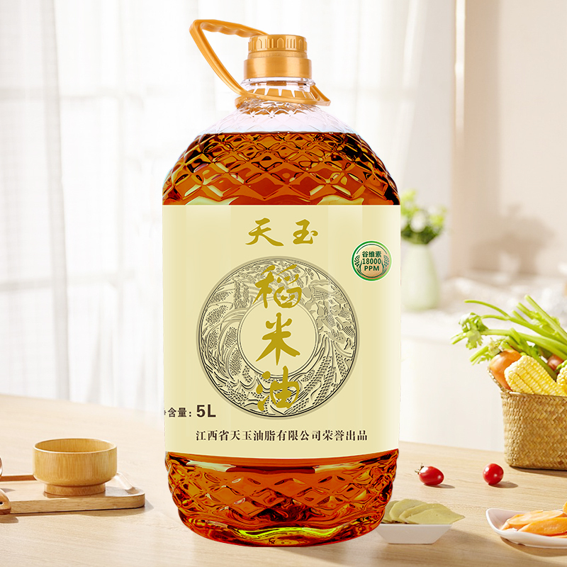 纯稻米油物理精炼米糠油 含谷维素食用油5L