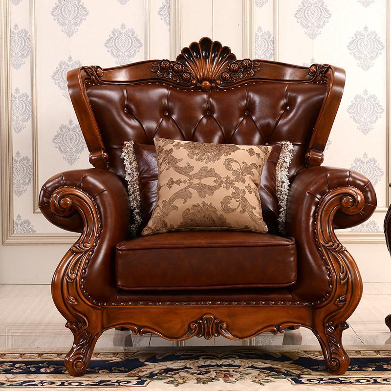 欧式沙发新古典美式沙发123组合皮艺三人沙发小户型客厅家具