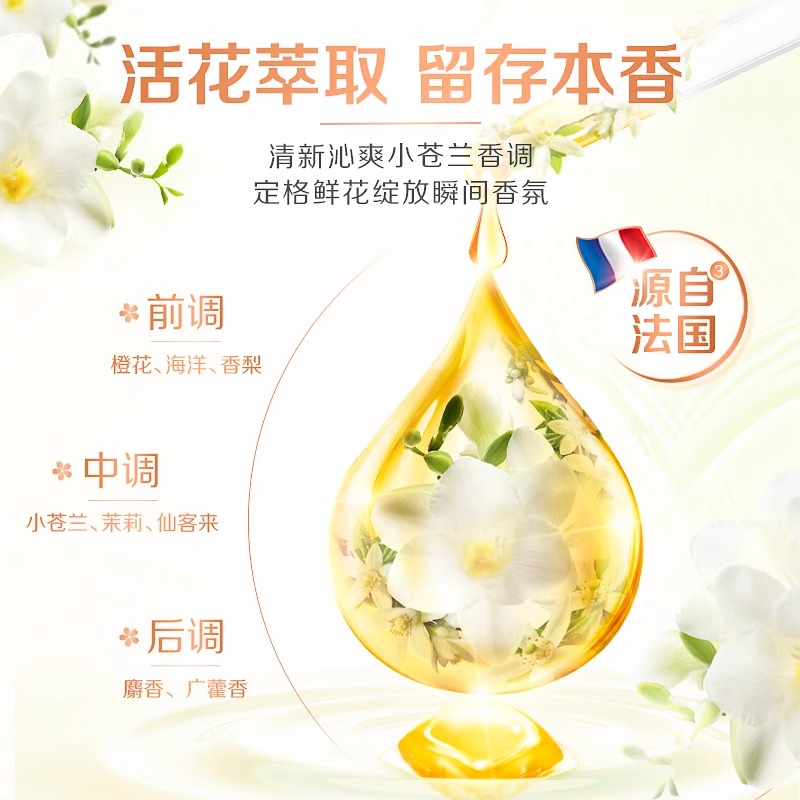 立白洗衣凝珠小苍兰浓缩香氛持久留香强效去渍柔顺家用高清大图