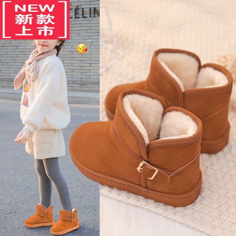 可莉允秋冬季童鞋宝宝小童棉鞋加绒儿童雪地靴马丁靴时尚男女童短靴子潮图片