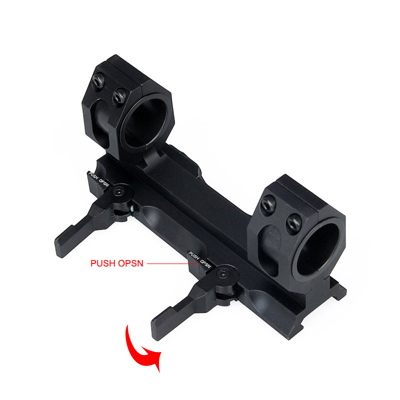 瞄准镜夹具25.4MM/30MM管径通用20MM皮轨高宽板球连体快拆管夹支架一体瞄准器夹具