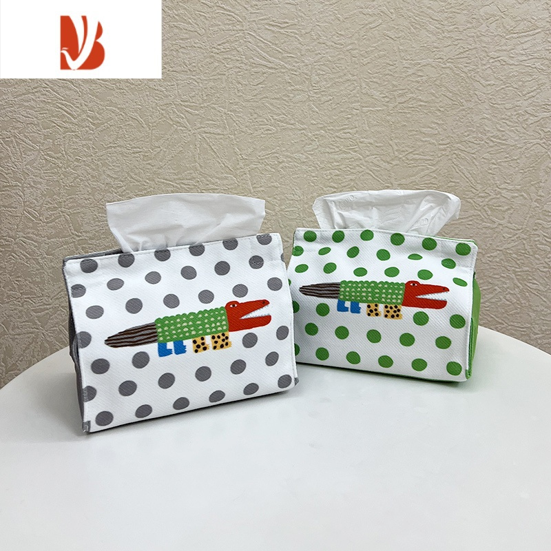 三维工匠国宝熊猫花花酱hb卡通可爱纸巾盒布艺家用抽纸盒桌面纸巾收纳袋 A(小号16.5x11cm)