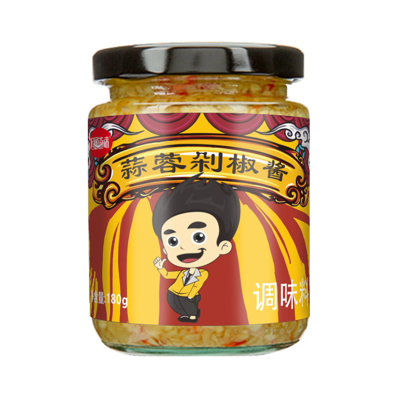 何厨道味瓶装蒜蓉剁椒酱180g*3瓶生蚝专用蒜蓉酱家用小龙虾蒜泥调料