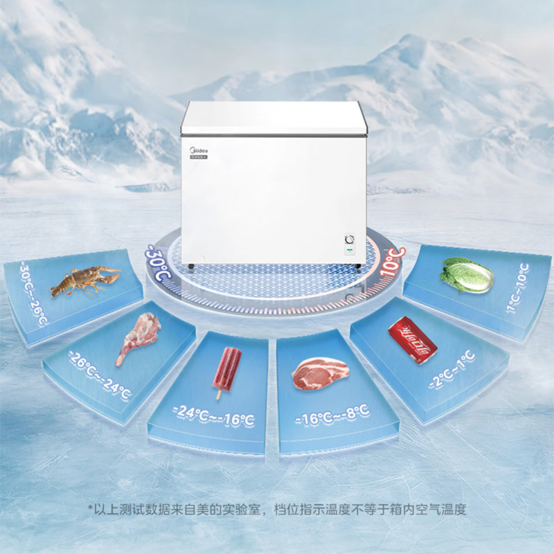 Midea美的200升冷藏冷冻转换冰柜家用囤货小冷柜 一级能效80%减霜 极地白 200L BD/BC-200KMC]高清大图
