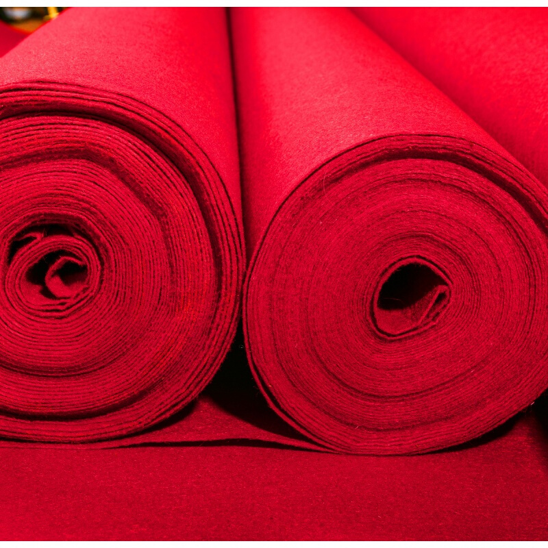 红地毯一次性结婚开业舞台展会加厚婚礼红毯一次性地毯结婚用加硬地毯