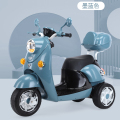 奇客电动车qk-303儿童电动摩托车2-8岁男女学生电电动玩具车可坐人电瓶车双驱大电瓶摩托车 墨蓝色双驱超大电瓶