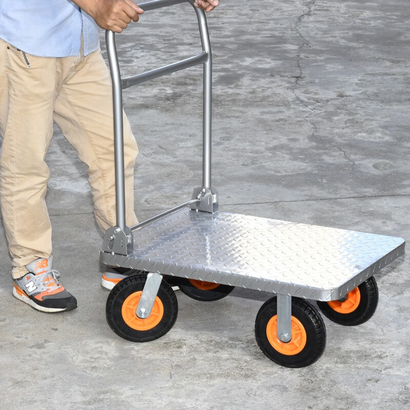 汇特益 HT-7011A 钢板手推车120x65cm 5寸轮承重约1100斤 平板车推货车 折叠手拖车拉货车(单位:个)
