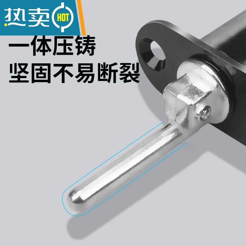 显彩办公桌柜子锁家用文件柜门锁加长家具衣柜床头柜正面三联锁 19mm芯(黑色)整套带杆房门安全扣高清大图