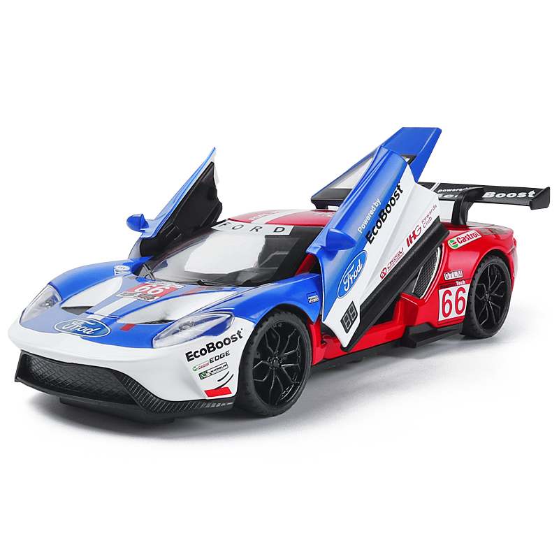 仿真132赛道版gt跑车合金车模金属回力赛车男孩玩具车汽车模型gt跑车