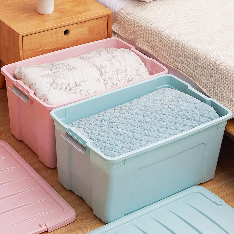 整理箱56l塑料透明收纳箱大号swb5327家用棉被衣服儿童其他玩具收纳盒