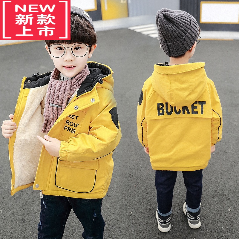 可莉允香港男童棉衣秋冬装派克服2022新款儿童加绒棉服帅气小男孩外套潮