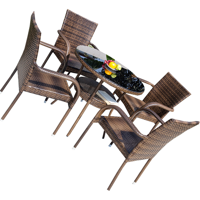 汐户外桌圆桌加四椅套高清大图