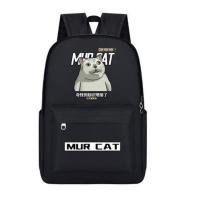 A款-单件 沙雕猫书包 MUR猫动漫二次元书包奇怪的知识增加了沙雕恶搞男女学生双肩背包