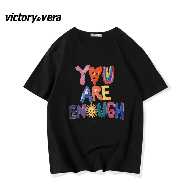Victory&vere设计感小众T恤女2022新款白色宽松韩版纯棉短袖上衣