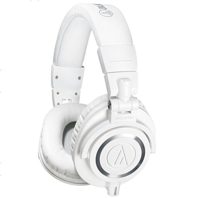 铁三角(Audio-technica)ATH-M50X WH 头戴式专业全封闭音乐HIFI耳机 白色