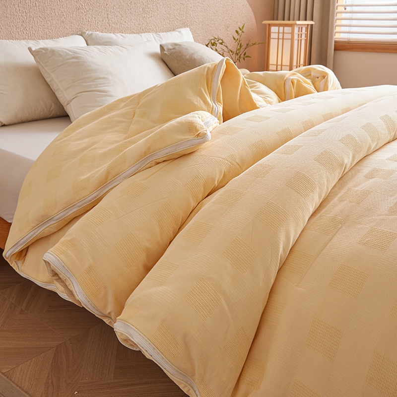 安居先森ANJU260208冬春两用子母被两用全棉面料A类 150*200cm 1件/条(计价单位:条) 黄色高清大图