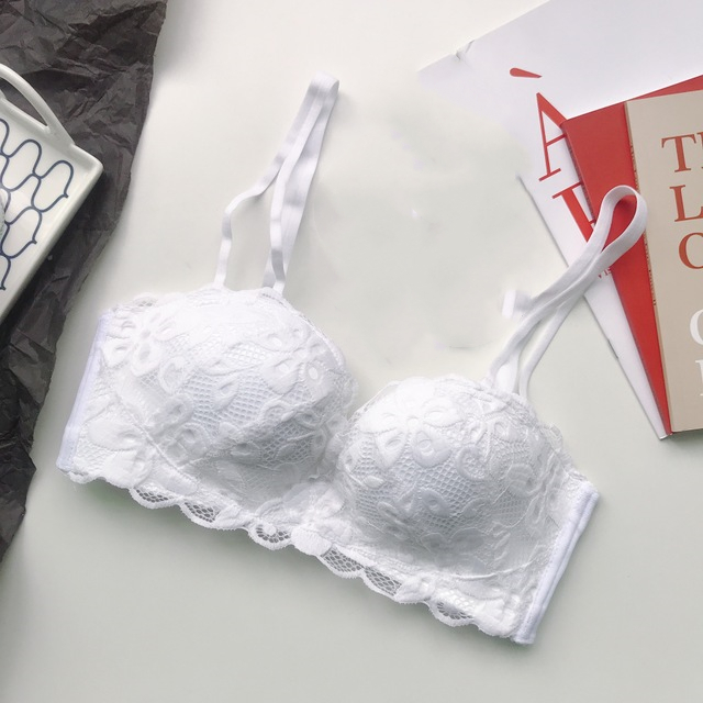 文胸无钢圈防滑小胸罩聚拢器加厚夏天露肩白色内衣套装女文胸套装参数