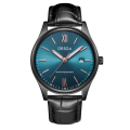 ORSGA手表男简约男士手表防水日历时尚休闲商务学生男表石英表腕表1131G 黑皮带黑壳蓝面