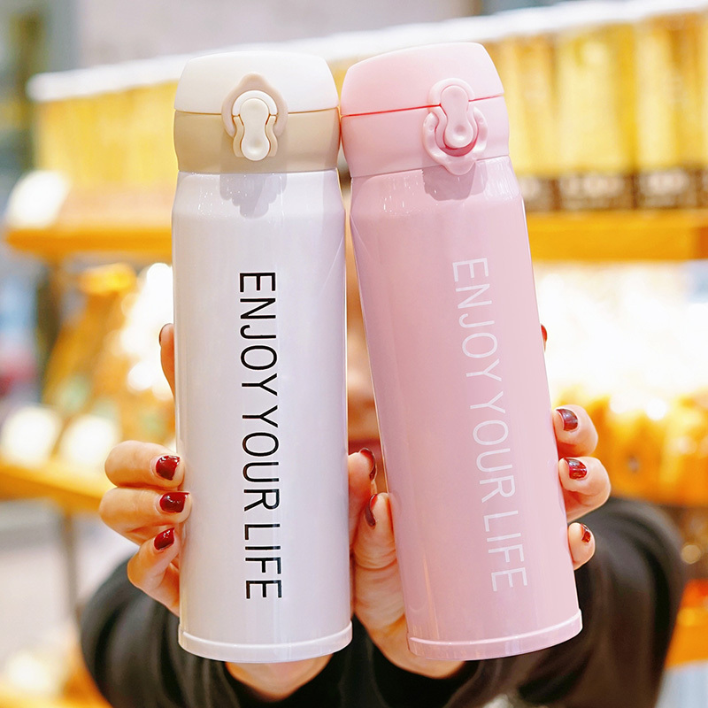 保温杯女学生简约清新文艺可爱少女水杯便携个性创意潮流情侣杯子