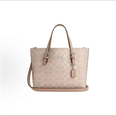 蔻驰(COACH)女包 Mollie25经典老花茉莉托特包购物袋手提单肩斜挎包C4250 CV965 CV965-SVPWH