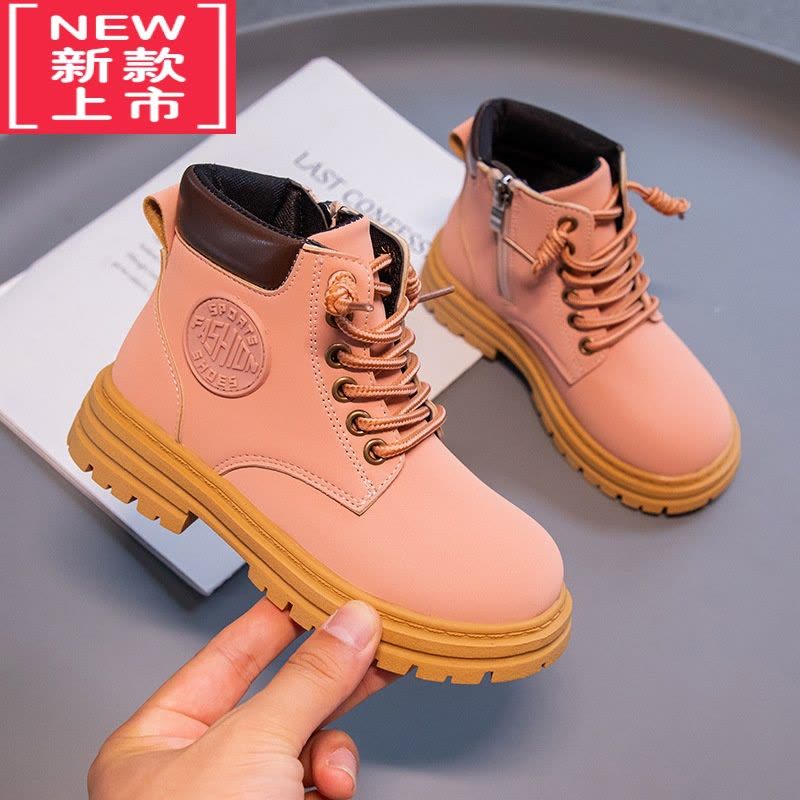 可莉允儿童马丁靴男童靴子秋冬2022新款冬季短靴加绒二棉鞋女儿童马丁靴图片