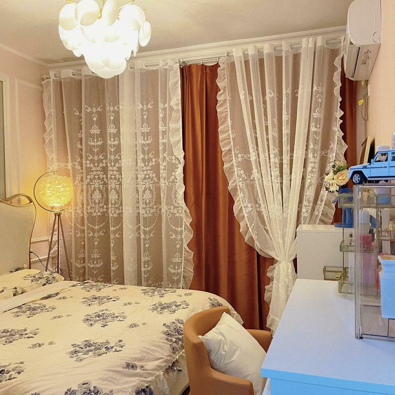 添福运 FCS-法式窗帘-浪漫法式绒布窗帘高清大图