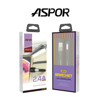 [追剧充电神器]ASPOR Type-C支架数据线 手机充电线1米 手机快充2.4A电源线 黑银色尼龙耐折不易断以换代修
