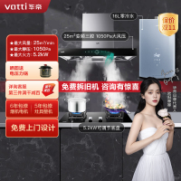 华帝(vatti)25m³大吸力变频烟灶热套餐欧式三腔天然气抽油烟机5.2kW大火灶具i11217+89B+70-16