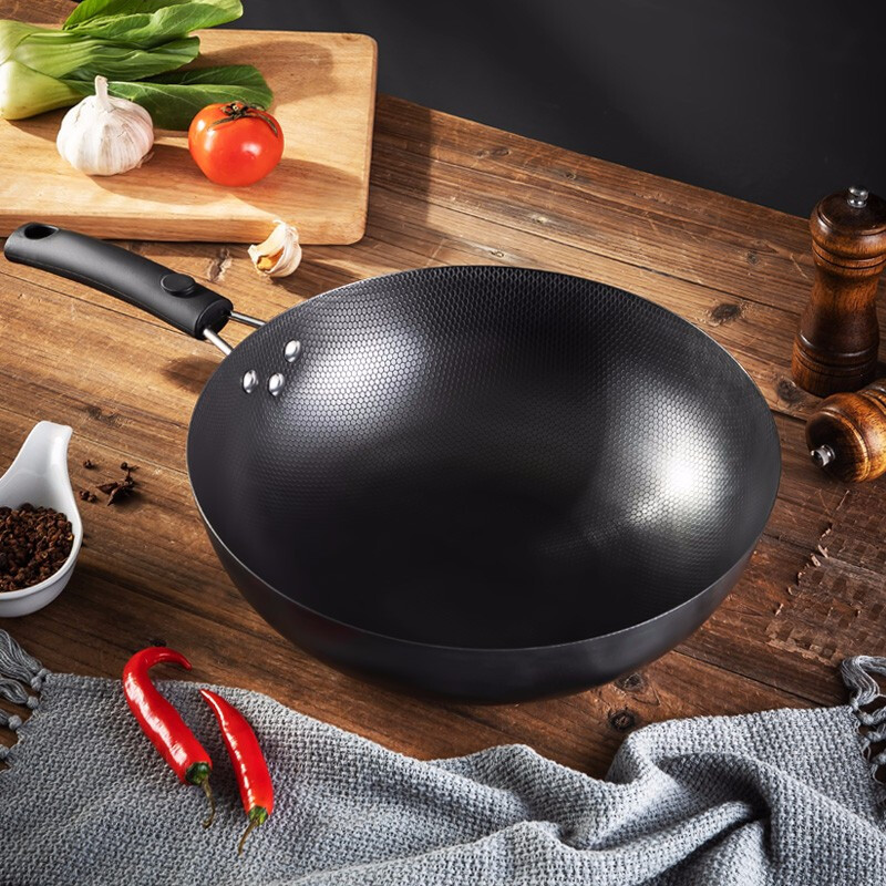 美厨(MAXCOOK)珍珠炒锅铁锅 32cm 燃气炉电磁炉通用 无涂层 可用铁铲 MCC611