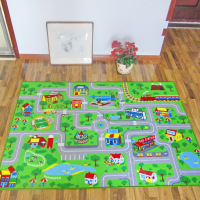 儿童地毯城市跑道马路交通场景汽车轨道车道游戏爬行地垫