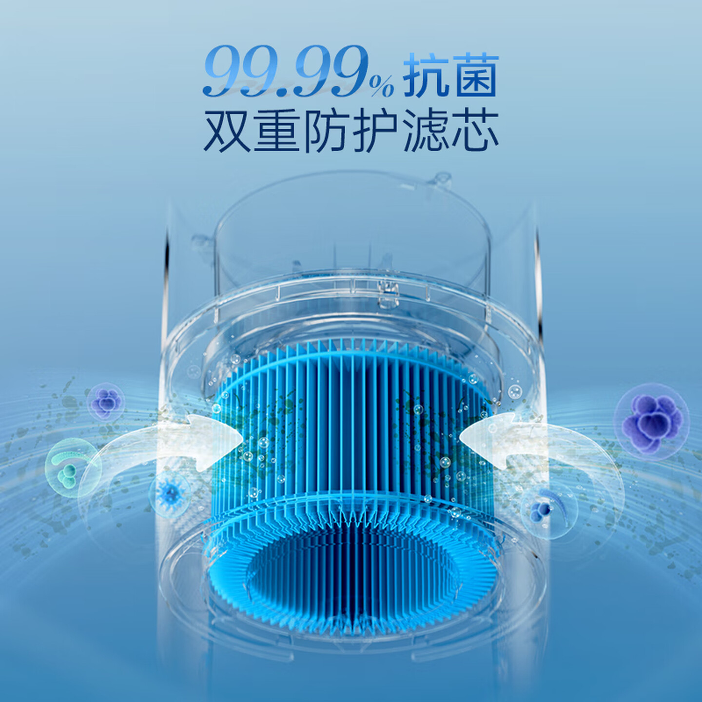 摩飞电器 无雾加湿器卧室办公室母婴轻音除菌空气加湿器智能恒湿空调上加水 MR2805 白色高清大图