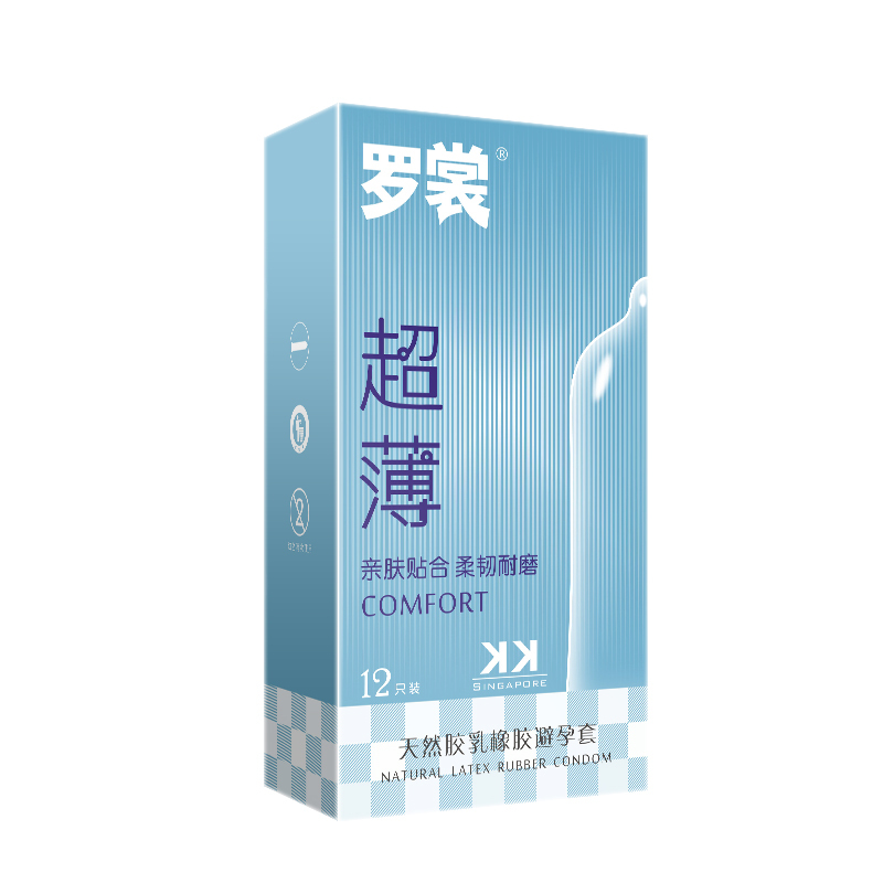 罗裳 避孕套 安全套 003玻尿酸润滑 超薄套套男用保险套 螺纹颗粒浮点 KKSingapore 共36只