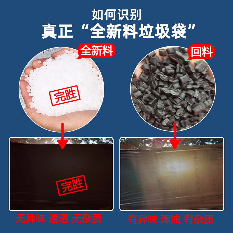 小窝厘 大号加厚特大黑色酒店物业超大塑料袋黑宽100×长110×厚3丝全新料 500只/袋