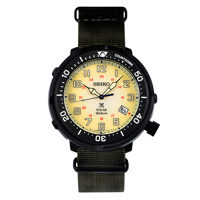 精工(SEIKO)日本原装手表 PROSPEX系列 罐头水鬼夜光太阳能表 SBDJ029J