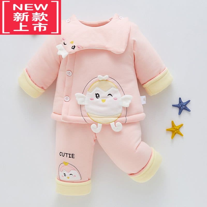 可莉允宝宝衣服夹棉加厚保暖棉衣棉袄棉服外出服新生儿分体套装婴儿冬装图片