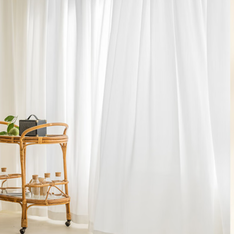 若叶之季 RY-CL627 1m*1m 涤纶纱帘 1.00 米/个 (计价单位:个) 霜白色