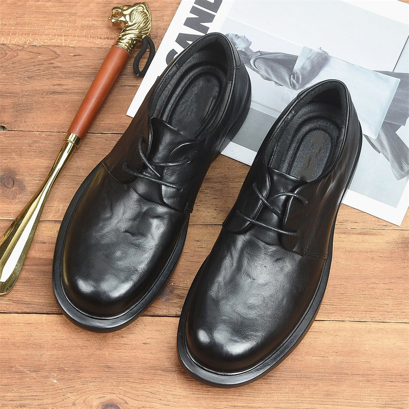 奥康头层牛皮休闲皮鞋男士百搭透气皮鞋男秋季软皮软面英伦风休闲皮鞋