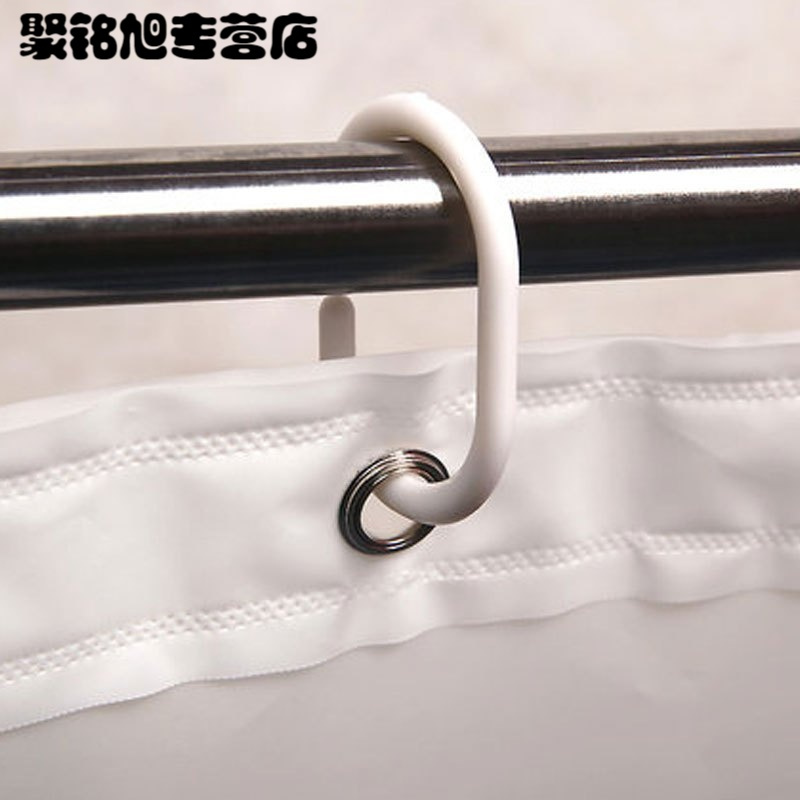 [送挂环]条纹简约卫生间加厚保暖防水PEVA塑料铜质浴帘子浴室不透浴帘布生活日用现代简约浴室用品浴帘