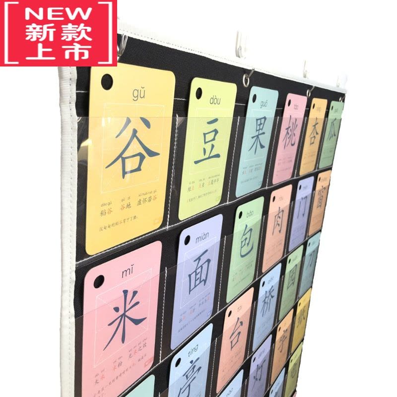 可莉允幼儿童早教识字学习认知卡片汉字卡挂袋透明加厚展示挂袋图片