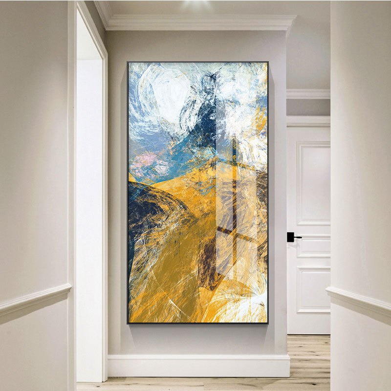 乔迁礼品入户玄关装饰画过道竖版北欧壁画客厅走廊楼梯挂画后现代抽象