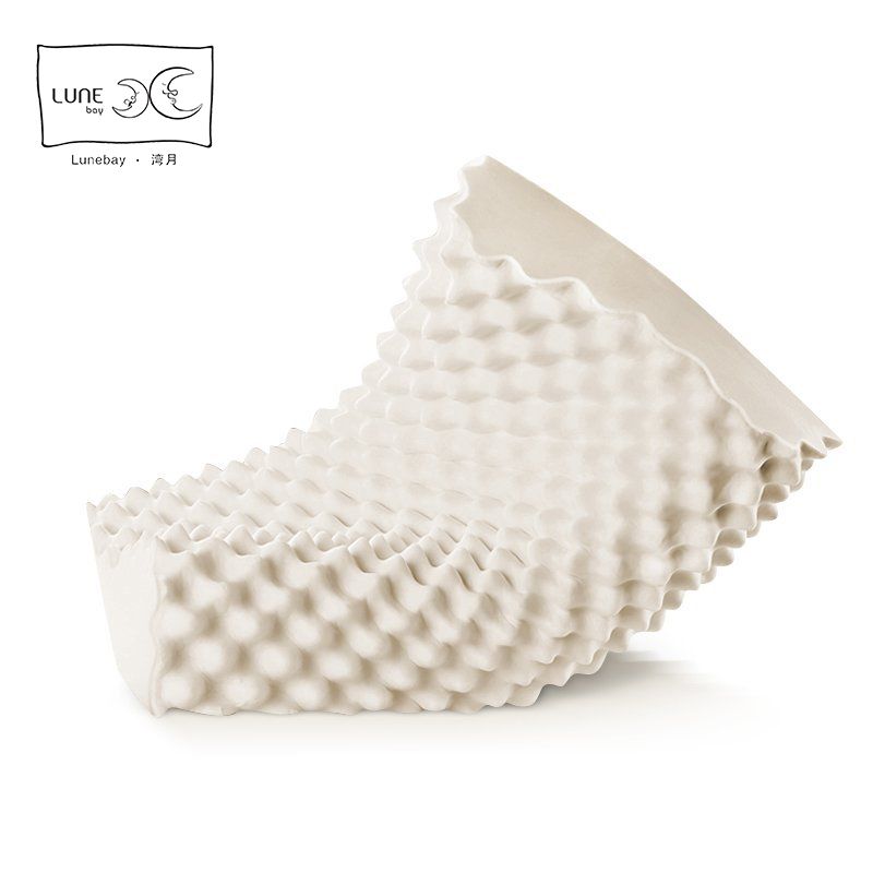 湾月(LUNEBAY)枕芯 泰国天然进口乳胶枕头 按摩颈椎橡胶护颈枕乳胶枕 夏季透气高低双面多功能男女单人 61*37高清大图