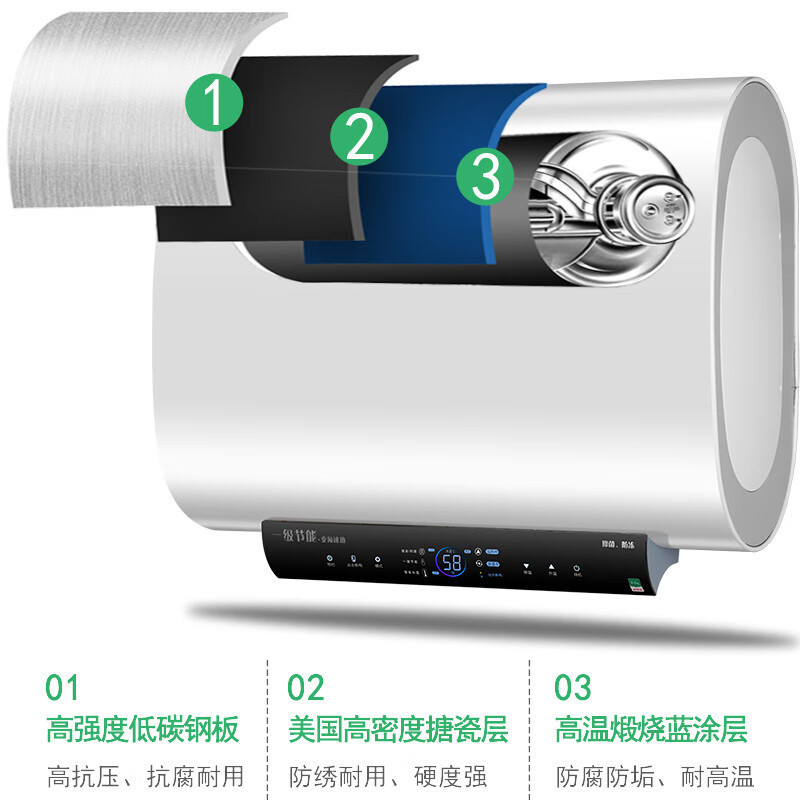 容声(RONGSHENG)电热水器 一级能效节能省电出水断电隔电墙无垢镁棒免清洗 60L 3300W 免费上门安装